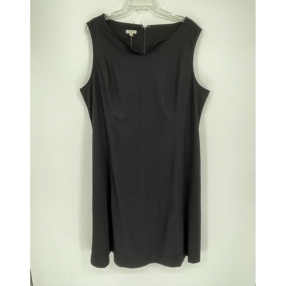 Talbots NWT Women's Black Sleeveless V-Neck Formal Sheath Dress Plus Size 18W